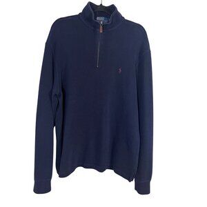 Ralph Lauren Sweater Men L Blue Pullover Old Money Preppy Cotton Classic Staple